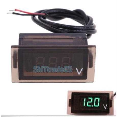 DIGITAALNE LED VOLTMEETER PANEELILE ROHELINE 12-24VDC 47X23